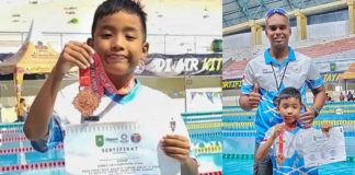 Atlet Renang Kota Pariaman Muhammad Habibie Abrar Raih Medali Perunggu Dalam Kejuaraan Riau Aquatic Junior Sprint V 2024