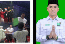 Irzal Rianto anggota DPRD Dharmasraya bagi bagi doorprize menarik buat masyarakat