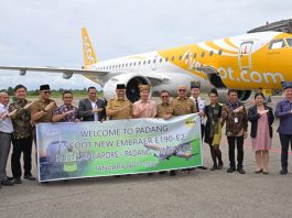 Gubernur Sumbar Sambut Penerbangan Perdana Rute Padang-Singapura Bersama Scoot Airlines