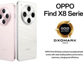 OPPO Find X8 dan Find X8 Pro Menerima Label Emas Baterai DXOMARK 2025
