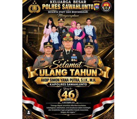HUT ke-46 AKBP Simon Yana Putra, Keluarga Besar Polres Sawahlunto Beri Ucapan