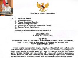Surat Edaran Baru Gubernur Mahyeldi Soroti Etika Kedinasan, ASN Sumbar Diminta Lebih Berintegritas