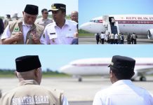 Gubernur dan Wakil Gubernur Sumbar Lepas Kepulangan Presiden Prabowo Usai Tinjau Dampak Bencana