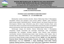 BMKG Keluarkan Peringatan Dini Cuaca Ekstrem, Gubernur Mahyeldi Imbau Warga Waspada