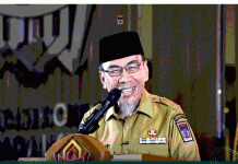 Wakil Wali Kota Padang Maigus Nasir bersama kepala daerah se-Sumatera Barat menandatangani Berita Acara Kesepakatan luasan Lahan Pertanian Pangan Berkelanjutan Sumbar